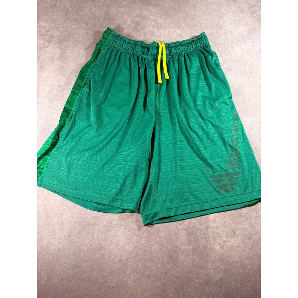 Nike Mens Dri-FIT Basketball Shorts Green Neon Yellow Space Dye Large